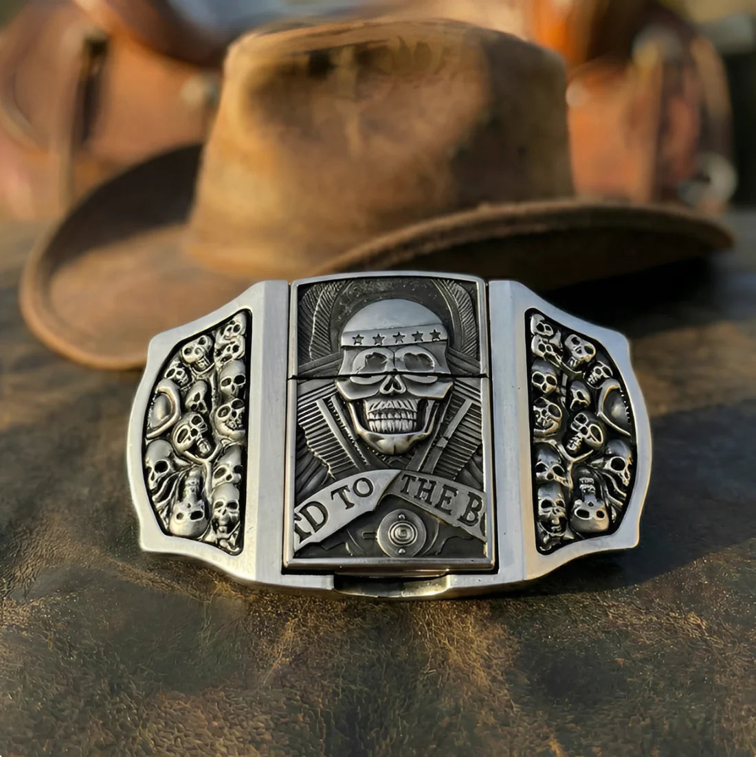 Lighter belt buckles